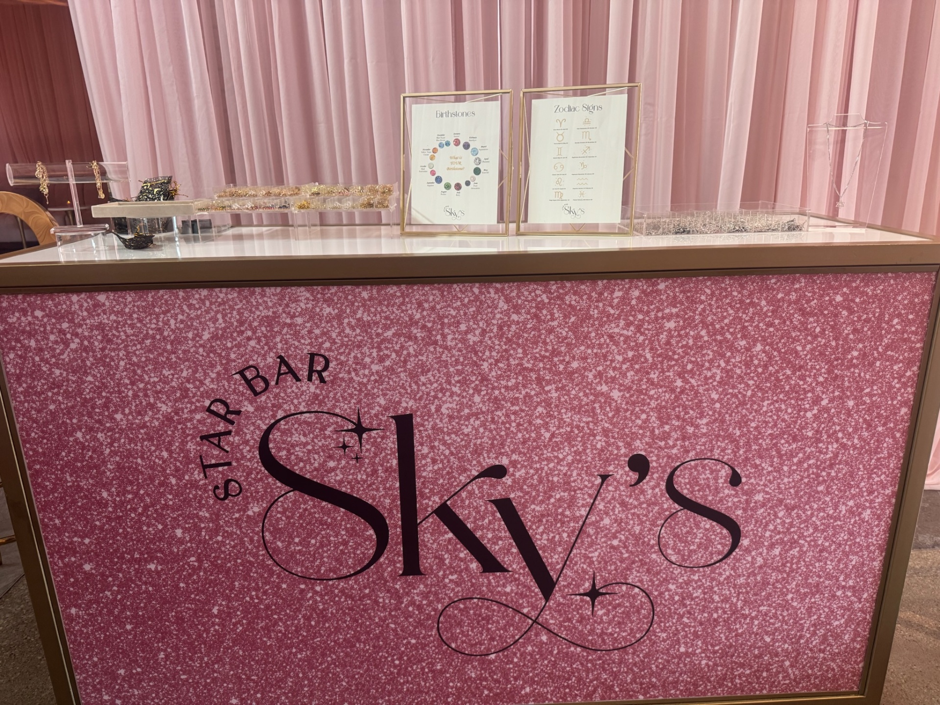 Sky's Star Bar — pink glitter jewelry activation